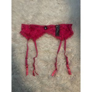 NWT Native Intimates Hot Pink Lace Garter Belt Size L